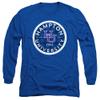 Hampton University Official Plaid Badge Unisex Adult Long-Sleeve T Shirt, Royal Blue, 3X-Large view 1
