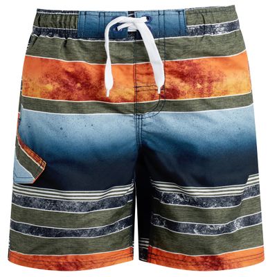 Kanu Surf boys Barracuda Quick Dry Upf 50+ Beach Swim Trunks, Mileage Navy/Orange, 18-20 US