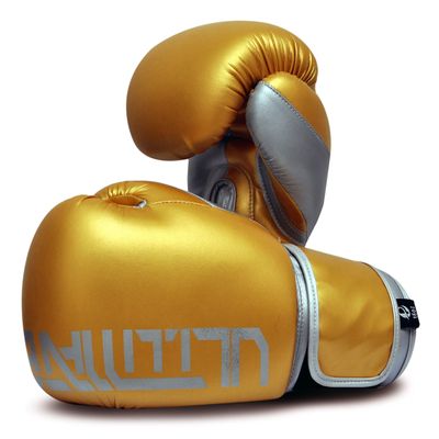 UFG Ultimate - Pro Boxing Gloves Training and Fight - MMA Boxing Muay Thai - Super Shinning Flourcent Colors (Gold, 10 Oz)
