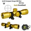DB TAC INC 4x32 Anodize Gold Color Mil-dot Reticle Slug Scope Picatinny Weaver Mounted Aluminum Hunting Optics Accessory view 3