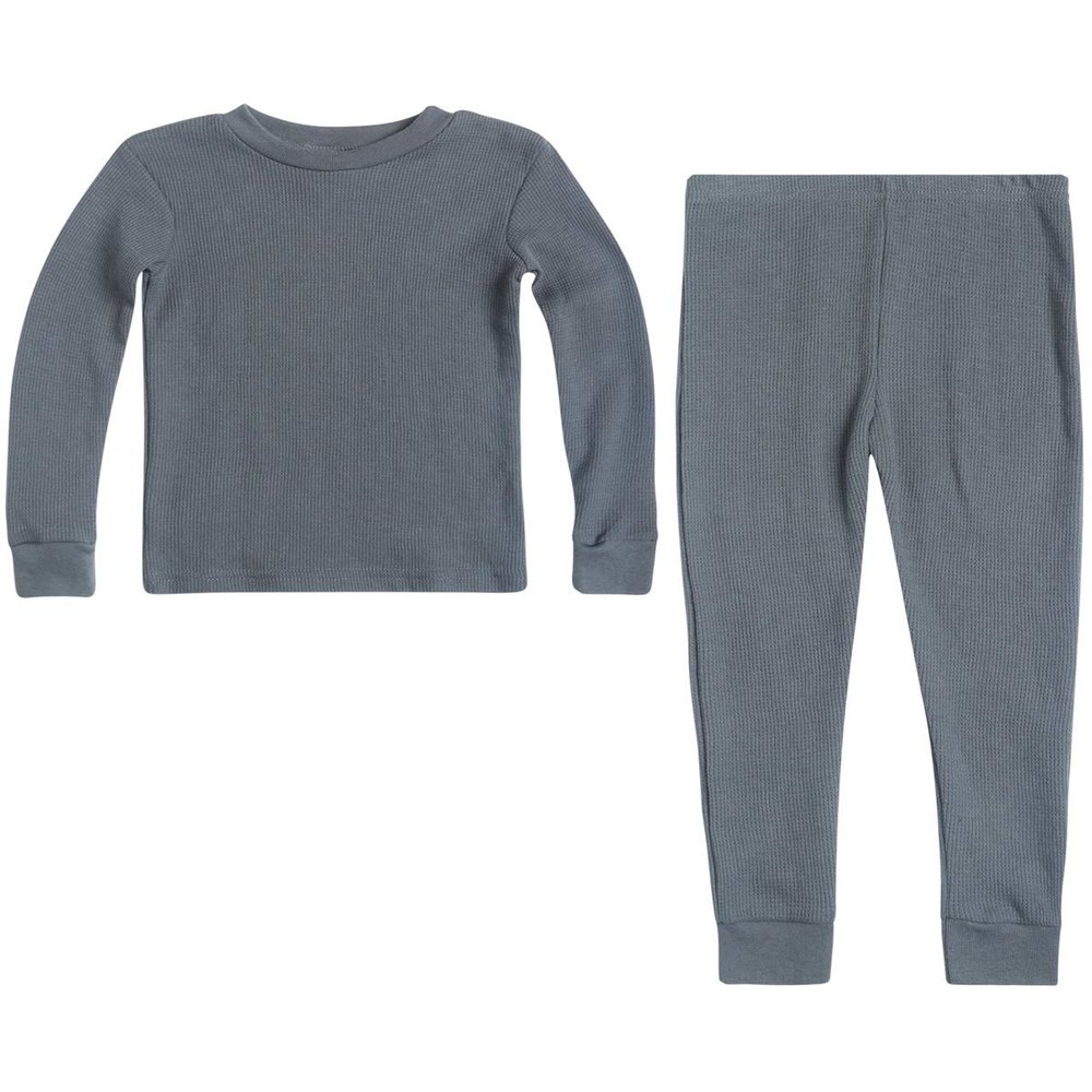 Arctic Hero Baby Boys Thermal Underwear Set - 2 Piece Waffle Knit Long Sleeve Thermal Shirt & Long Johns for Infant Toddlers, Size 4T, Charcoal