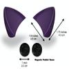 Helmet Flair MagNeatOhz Purple Cat Ears for Helmet | Made in USA | Magnetic & Interchangeable Kitty Ears for Motorcycle, Bike & Ski Helmets - Pair view 3