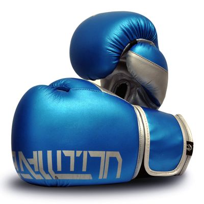 UFG Ultimate - Pro Boxing Gloves Training and Fight - MMA Boxing Muay Thai - Super Shinning Flourcent Colors (Blue, 12 Oz)