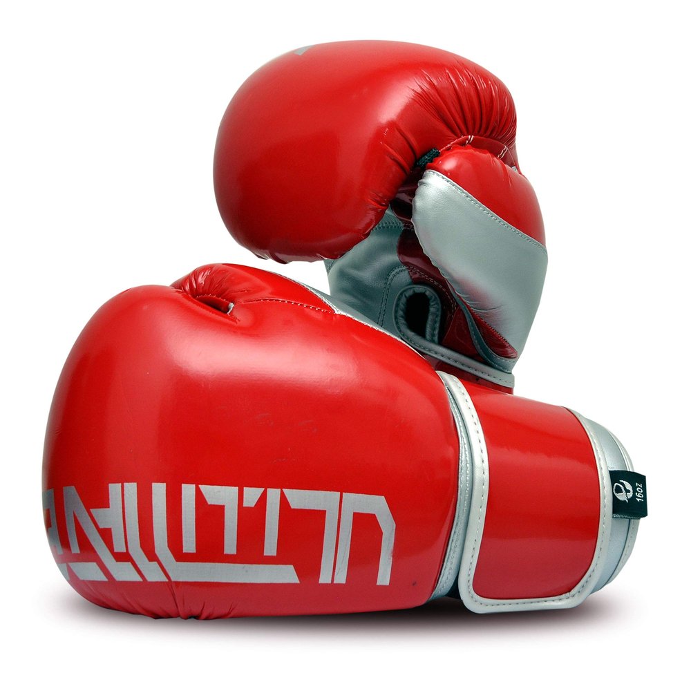 Ultimate - Pro Boxing Gloves Training and Fight - MMA Boxing Muay Thai - Super Shinning Flourcent Colors (Red, 14 Oz)