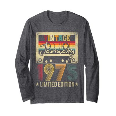 1975 January Vintage Limited Edition 48th Birthday Gift Idea Long Sleeve T-Shirt
