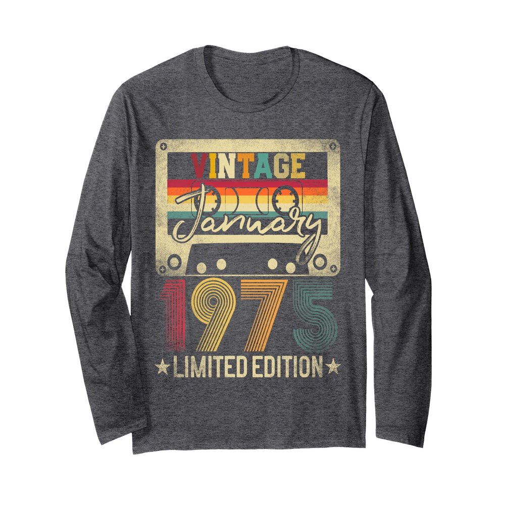 1975 January Vintage Limited Edition 48th Birthday Gift Idea Long Sleeve T-Shirt