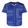 AIRNINE Men's Bandana Print Baseball Jersey Button Down Shirts (S to 5XL) (Bandana Blue_J47, 4X-Large) view 1