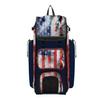 Boombah Catcher's Superpack Bat Bag 23-1/2" x 13-1/2" x 9-1/2" - USA Old Glory Navy/Red/White - Holds 4 Bats - Backpack Version (no Wheels) view 1