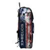 Boombah Catcher's Superpack Bat Bag 23-1/2" x 13-1/2" x 9-1/2" - USA Old Glory Navy/Red/White - Holds 4 Bats - Backpack Version (no Wheels) view 2
