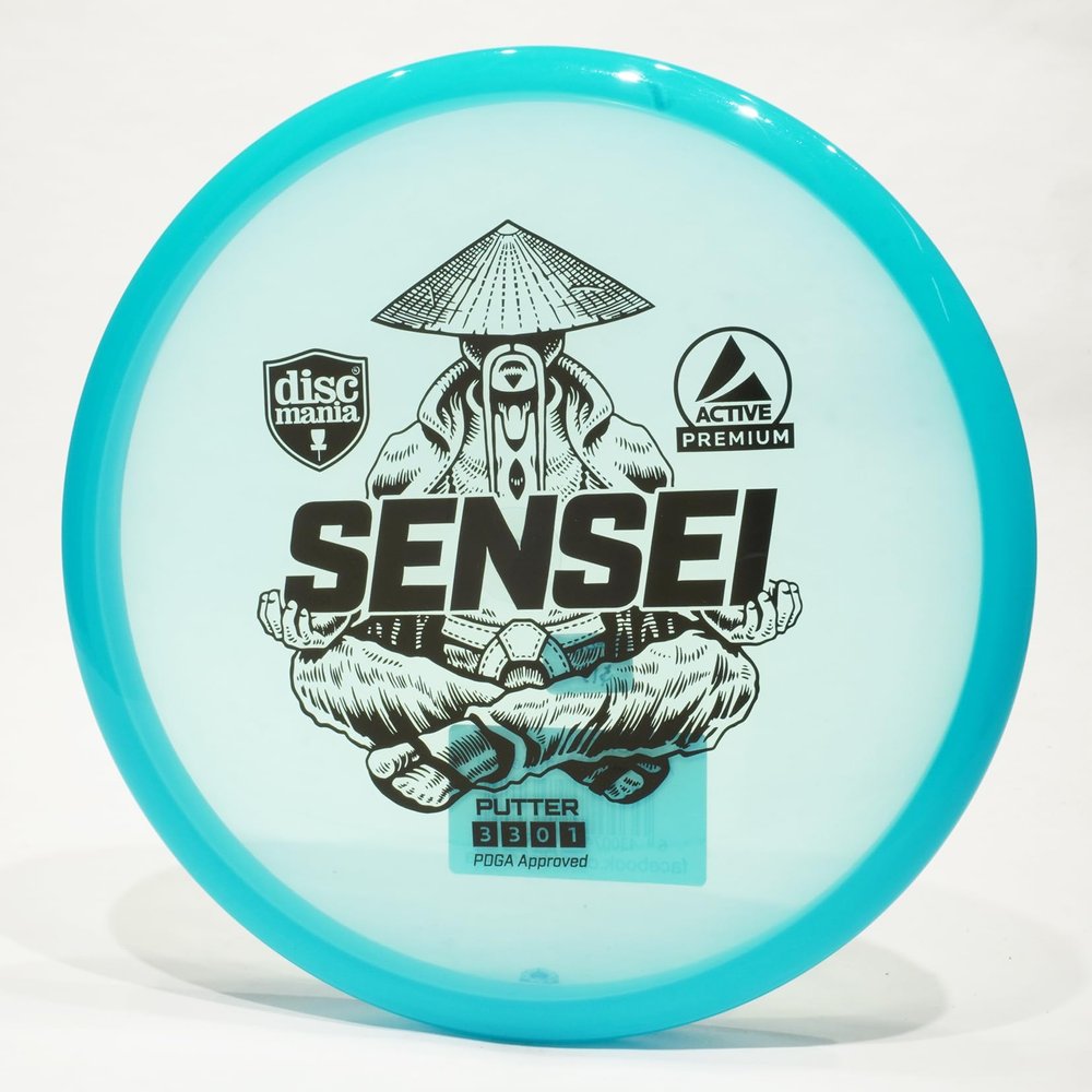 Discmania Active Premium Sensei Disc Golf Putter & Approach Disc, Pick Color/Weight [Stamp & Exact Color May Vary] Blue 173-174 Grams