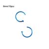 10 Pcs Punk Jewelry Fake Nose Rings Hoop Lip Nose Rings C Shape Small Thin Piercing(8mm,Blue) view 2