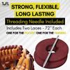 TOFL Maroon Softball and Baseball Glove Lace Kit | Mitt Lace Glove Repair Lacing Kit | 2 Leather Laces with Lacing Needle for Catchers Glove| Maroon view 2