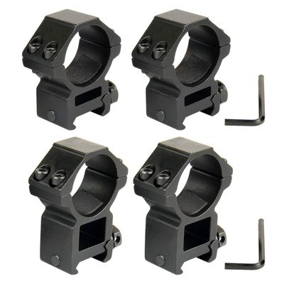 TACFUN 30mm Scope Rings for Picatinny Rail (2pcs High Profile + 2pcs Low Profile - Pack of 4)