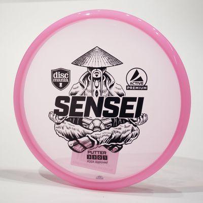 Discmania Active Premium Sensei Disc Golf Putter & Approach Disc, Pick Color/Weight [Stamp & Exact Color May Vary] Pink 173-174 Grams