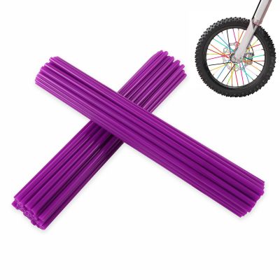 Purple Spoke Skins Covers: 8-21 inch Rims Protector & Decoration for Dirt Bike | Mountain Bike | Bicycle | Wheelchair | Motorcycle - 72 Pcs