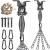 BeneLabel Heavy Duty Boxing Punching Bag Hanger Chain with Spring, 220 LB Capacity, 360 Rotation Wood Beam Holder with 4 Chains and 4 Carabiners, 2 Hexagon Wood Screws and 2 Expansion Screws. view 1