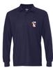 ALLNTRENDS Men's Polo Long Sleeve Shirt Bald Eagle Embroidered American USA (3XL, Navy Blue) view 1