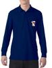 ALLNTRENDS Men's Polo Long Sleeve Shirt Bald Eagle Embroidered American USA (3XL, Navy Blue) view 4