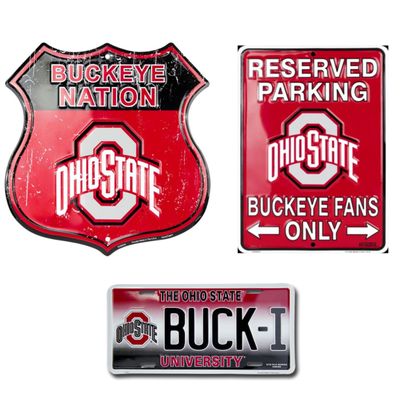Hangtime Ohio State Fan Pack 3: Sports Signs, 12x12 inches, Aluminum