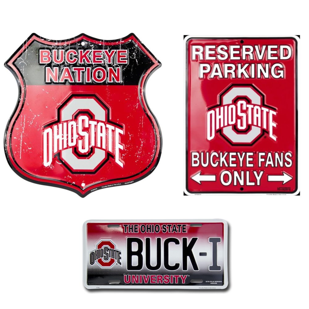 Hangtime Ohio State Fan Pack 3: Sports Signs, 12x12 inches, Aluminum