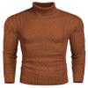 COOFANDY Men's Slim Fit Turtleneck Sweater Casual Knitted Twisted Pullover Solid Sweaters Red Bronze XX-Large view 1