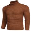 COOFANDY Men's Slim Fit Turtleneck Sweater Casual Knitted Twisted Pullover Solid Sweaters Red Bronze XX-Large view 3