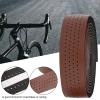 Alomejor 2Pcs Cycling Handle Wraps Anti?Slip PU Leather+EVA Handlebar Tape for Road Breathable Handlebar Belt Strap for (Brown) view 4