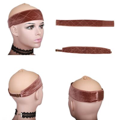 TOBBST Grip Headbands for Women, 2 Pieces Adjustable Wig Band for Lace Front, No Slip Scarf Hat Grip Band (Light Brown)