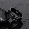8mm Tungsten Rings for Men Wedding Bands Black Brick Pattern Brushed Finish Alternating Grooves Comfort Fit Size 7.5 view 3