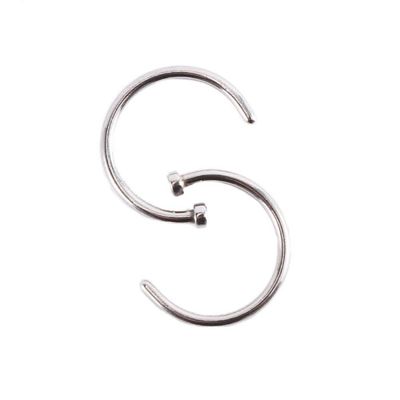 10 Pcs Punk Jewelry Fake Nose Rings Hoop Lip Nose Rings C Shape Small Thin Piercing(10mm,Silver)