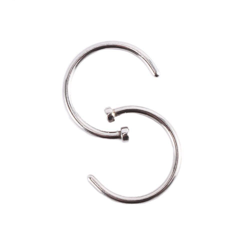 10 Pcs Punk Jewelry Fake Nose Rings Hoop Lip Nose Rings C Shape Small Thin Piercing(10mm,Silver)