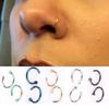 10 Pcs Punk Jewelry Fake Nose Rings Hoop Lip Nose Rings C Shape Small Thin Piercing(10mm,Silver) view 4