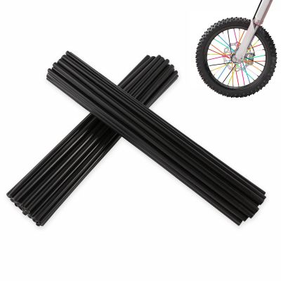 Black Spoke Skins Covers: 8-21 inch Rims Protector & Decoration for Dirt Bike | Mountain Bike | Bicycle | Wheelchair | Motorcycle - 72 Pcs