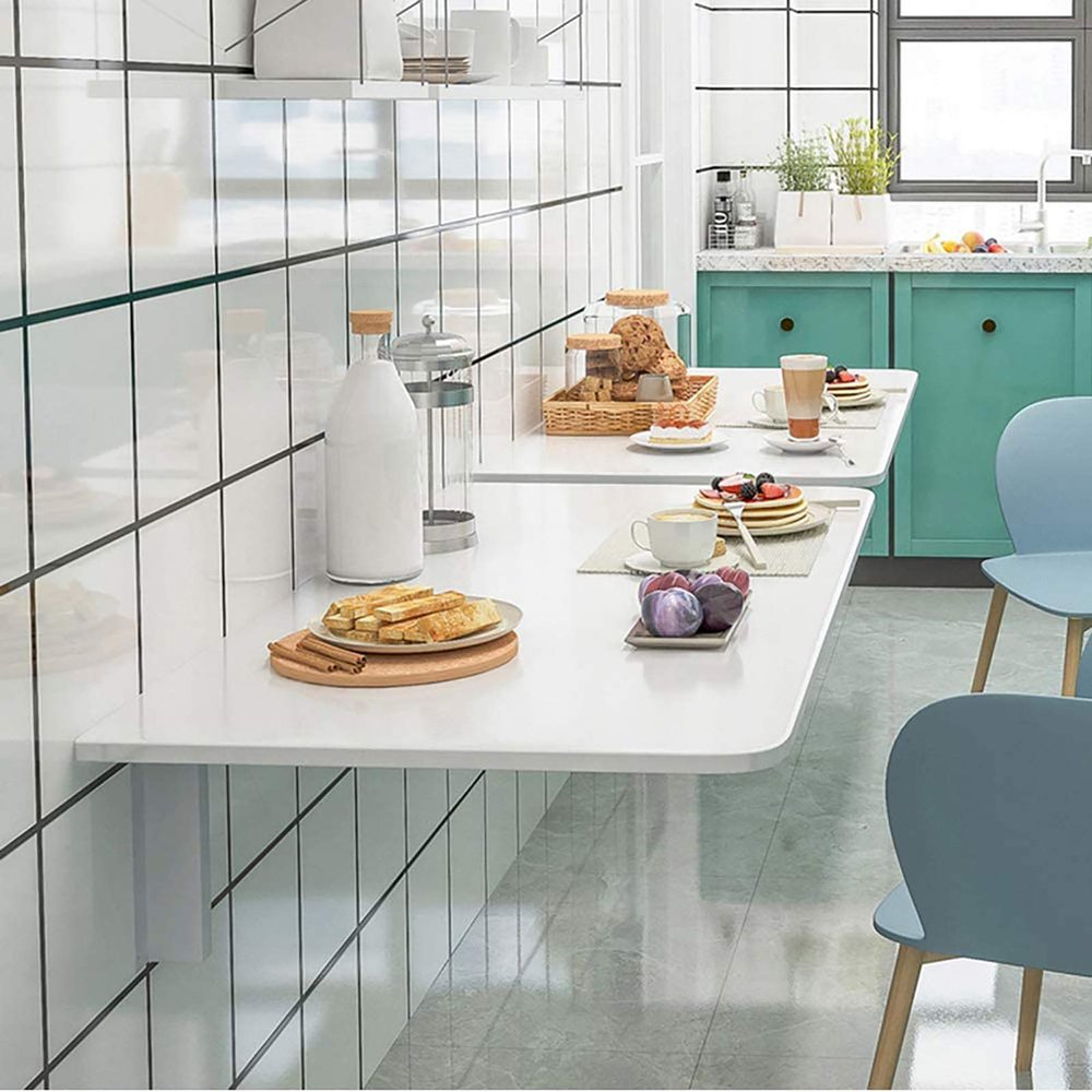 WANGPP Wall-Mounted Folding Table, Workbench Drop Leaf Tablefor Bedroom Bathroom Kitchen,RestaurantMulti Size