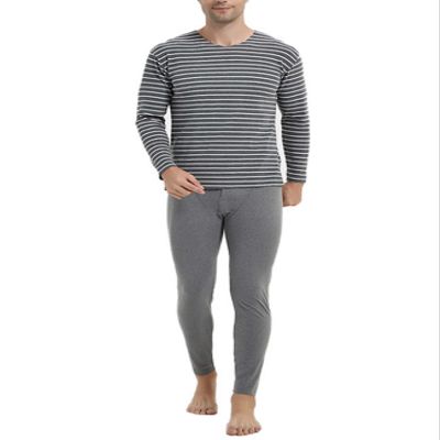 Legou Men's Long Johns V-Neck Constant Temperature Thermal Underwear Sets with Fleece Lined Grey XXXXXXXL