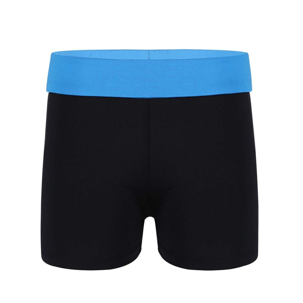 Loodgao Kids Girls High Waist Dance Shorts Underwear Athletic Booty Shorts Bottoms for Ballet/Gymnastics/Yoga/Swimming Sky Blue&Black 10