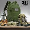 Jueachy Tactical Backpack for Men Hiking Day Pack Molle Military Rucksack Waterproof 30L EDC Bag with USA Flag Patch Green view 2