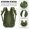 Jueachy Tactical Backpack for Men Hiking Day Pack Molle Military Rucksack Waterproof 30L EDC Bag with USA Flag Patch Green view 4