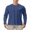 Roadbox Mens UPF 50+ UV Sun Protection Shirts Outdoor Long Sleeve SPF Diving Rash Guard for Fishing Hiking Swimming Ocean Blue view 1