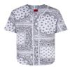 AIRNINE Men's Bandana Print Baseball Jersey Button Down Shirts (S to 5XL) (Bandana White_J47, 5X-Large) view 1