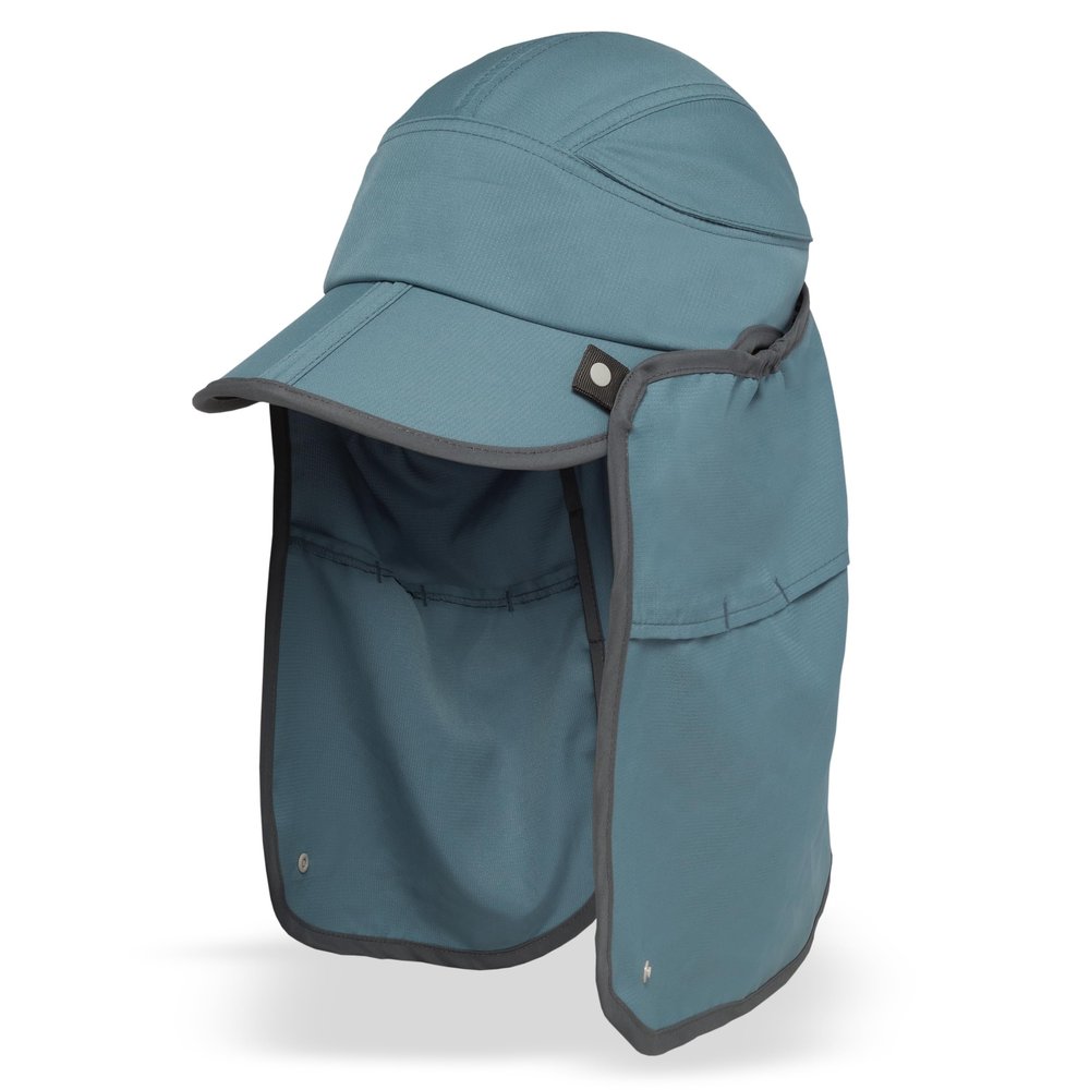 Sunday Afternoons Sun Guide Cap - Hat with Neck Flap - UV Protection - Womens & Mens Sun Hat - Ball & Baseball Cap with Neck Cover - Summer Hiking, Fishing, Running, Bluestone, L/XL