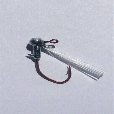 25 Pack 1/32 Weedless Crappie Jig Heads #4 Red Sickle Hooks
