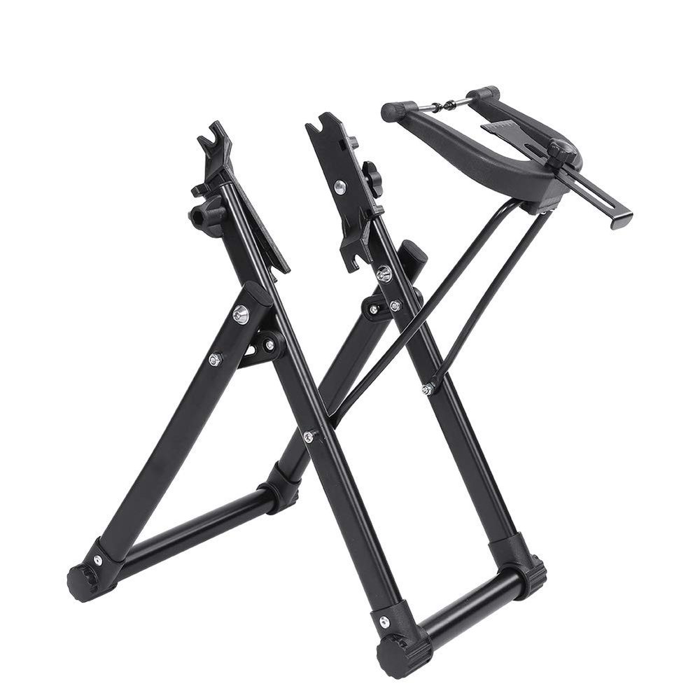 Ejoyous Wheel Truing Stand, Foldable Tire Wheel Maintenance Holder Rim Stand Home Mechanic Cycling Repair Stand Accessory Fit for 16" - 29" Wheel