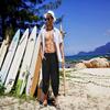 COOFANDY Men's Linen Harem Capri Pants Lightweight Loose 3/4 Shorts Drawstring Elastic Waist Casual Boho Beach Yoga Trousers Black view 2