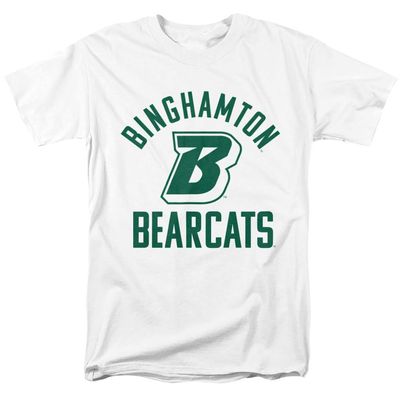 Binghamton University Official Bearcats One Color Unisex Adult T-Shirt, White, 4X-Large