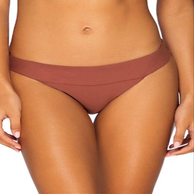 Swim Systems Bliss Banded Bikini Bottom Swimsuit, Canyon Clay, Small
