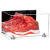 Better Display Cases Acrylic Shoe Pair Display Case - Large Rectangle Box with Mirror Case, Clear Base and Silver Risers 15.25" x 12" x 9" (A082/V13) view 1