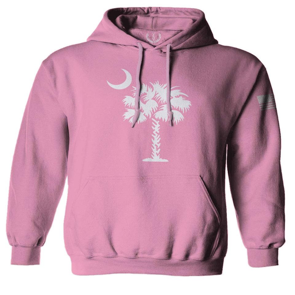 0337. South Carolina State Flag Logo Palmetto Sweatshirt Pullover Hoodie (Pink, Medium)