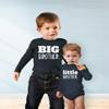 Big Brother Little Brother Shirts Matching Outfits Sibling Gifts Baby Set (Charcoal Black - Long Sleeve, Kids (3y)/ Baby (1-3M)) view 3