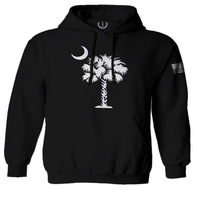 0337. South Carolina State Flag Logo Palmetto Sweatshirt Pullover Hoodie (Black, Small)
